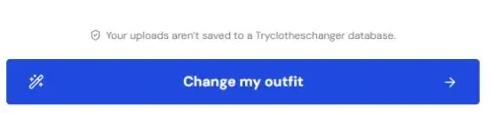 The blue Change my outfit button at the bottom of the input panel